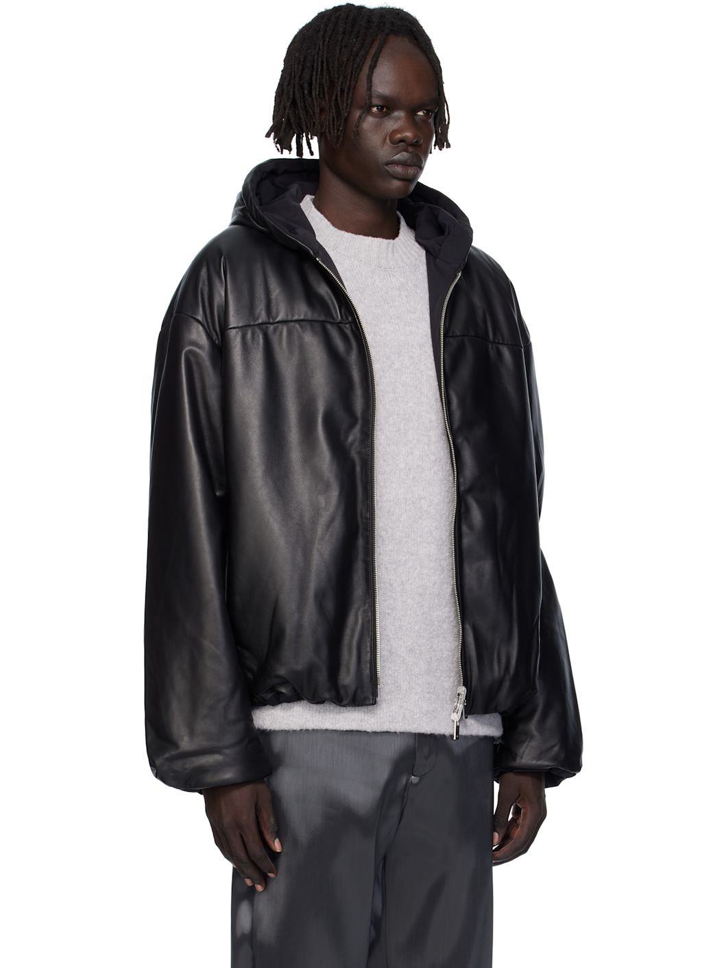 Black Paralax Reversible Leather Jacket - 2