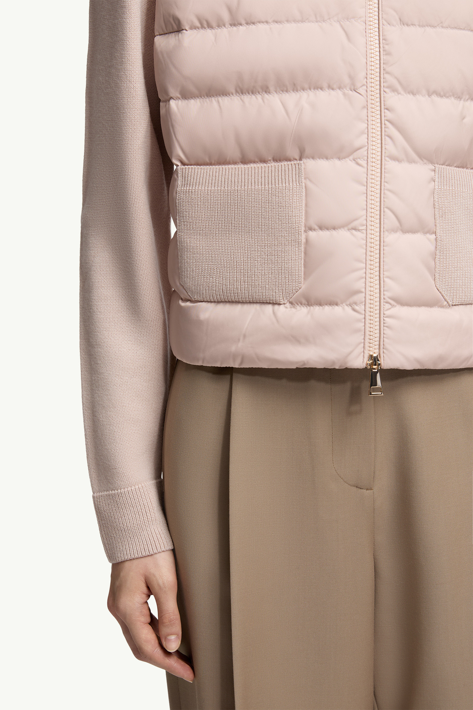 Padded Wool Zip-Up Cardigan - 6