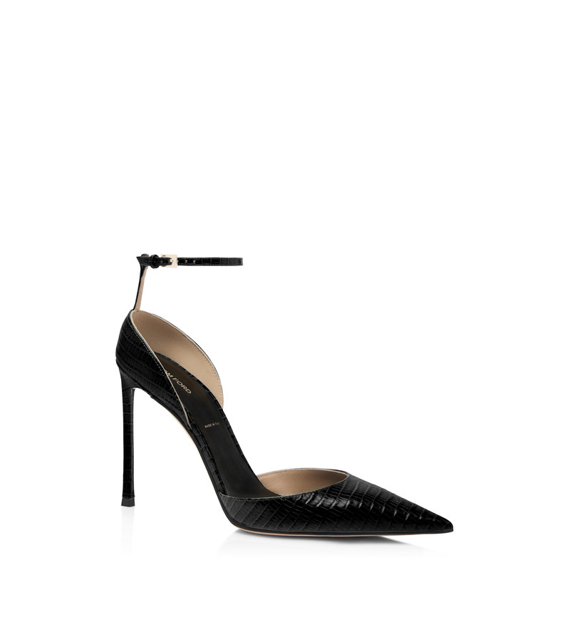 TOM FORD TEJUS-EFFECT PRINTED LEATHER VERTIGO ANKLE STRAP PUMP outlook