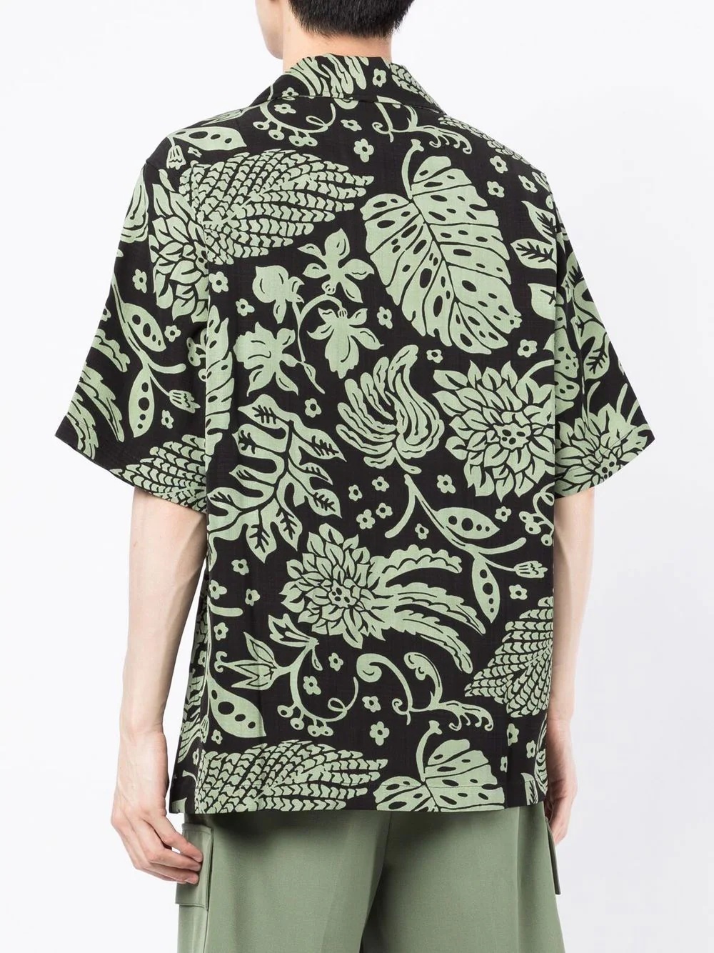 leaf-print short-sleeved shirt - 4