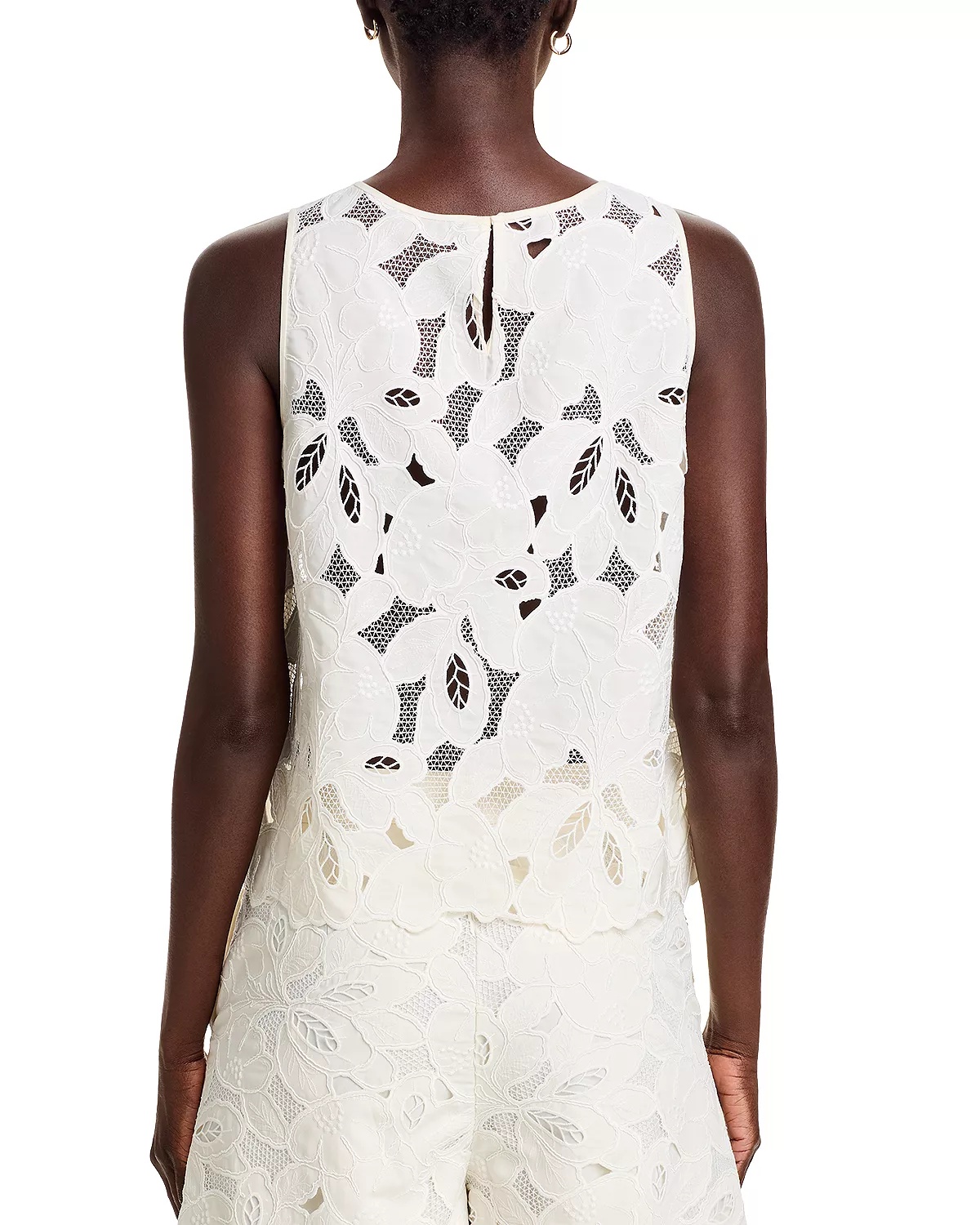 Berodi Broderie Anglaise Sleeveless Lace Top - 3