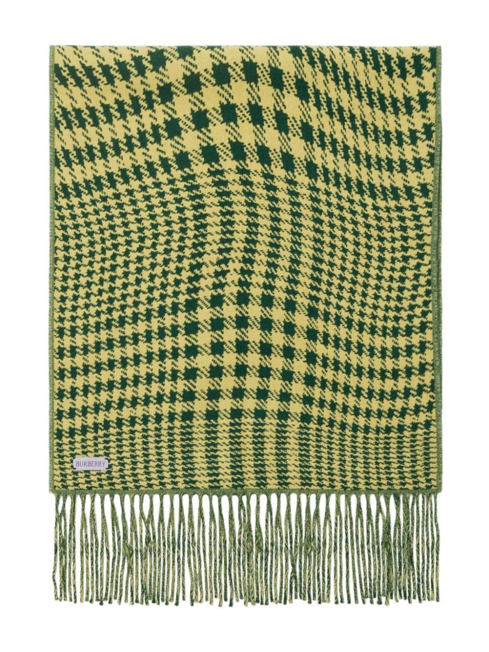 Warped houndstooth-pattern cashmere scarf - 3