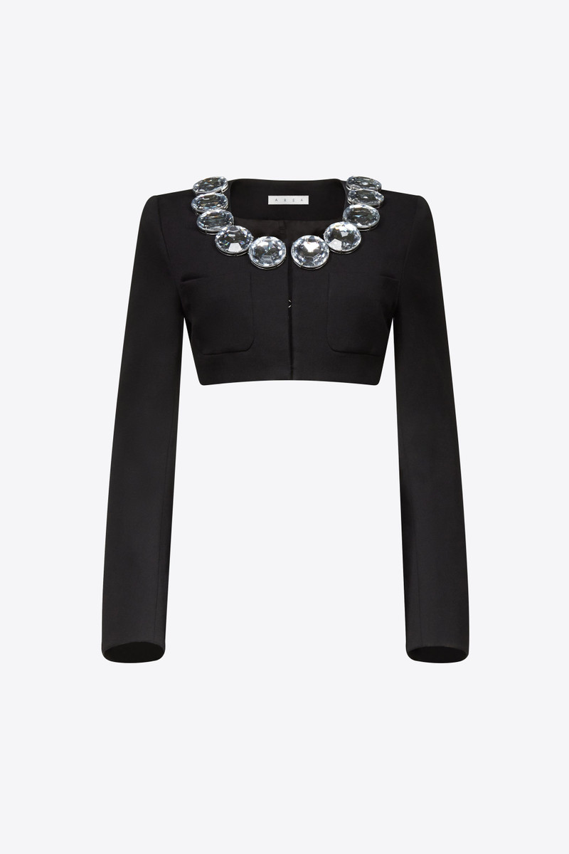 JUMBO CRYSTAL CROPPED BLAZER - 1