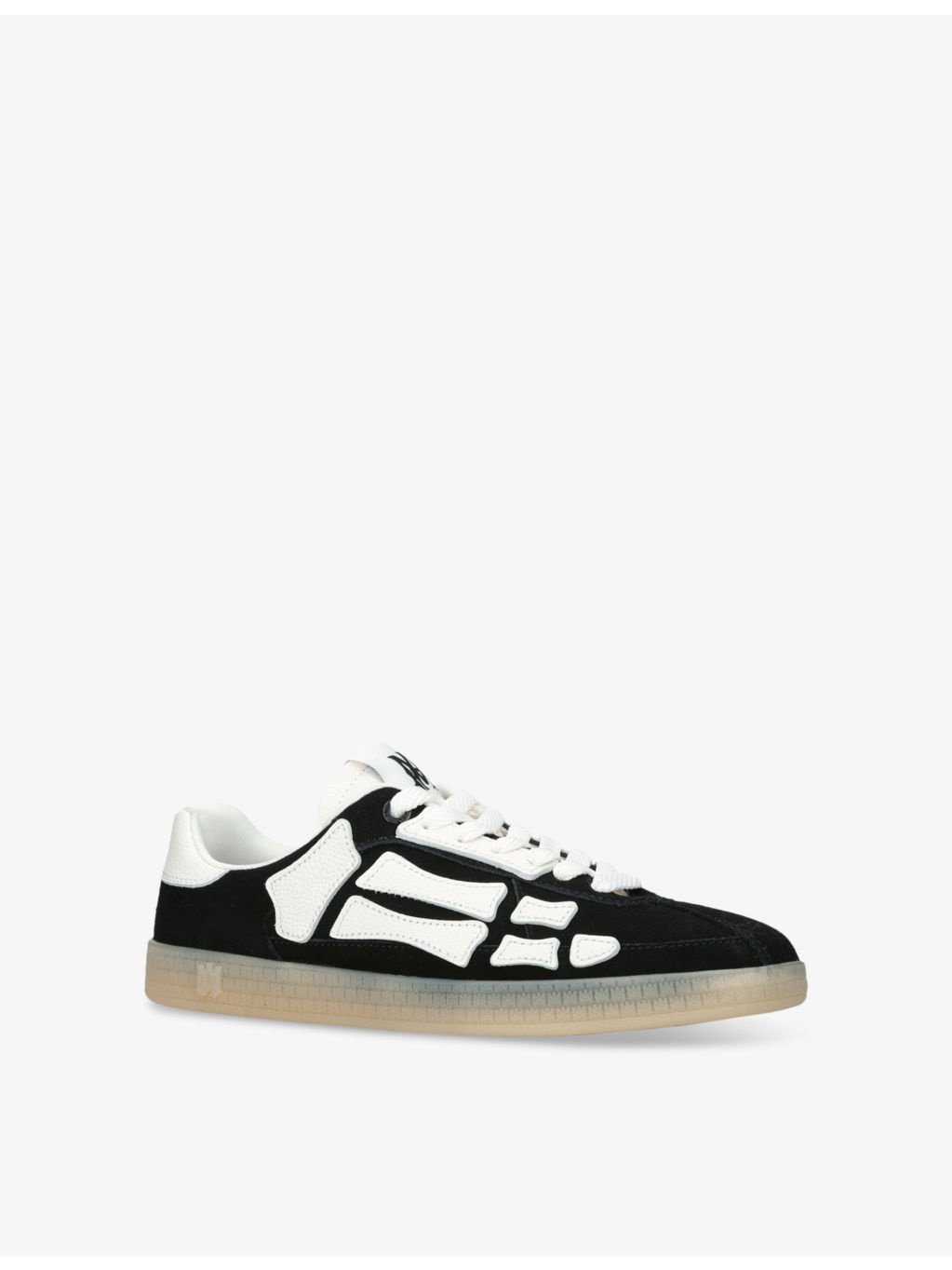Pacific Bones embroidered suede and leather low-top trainers - 3
