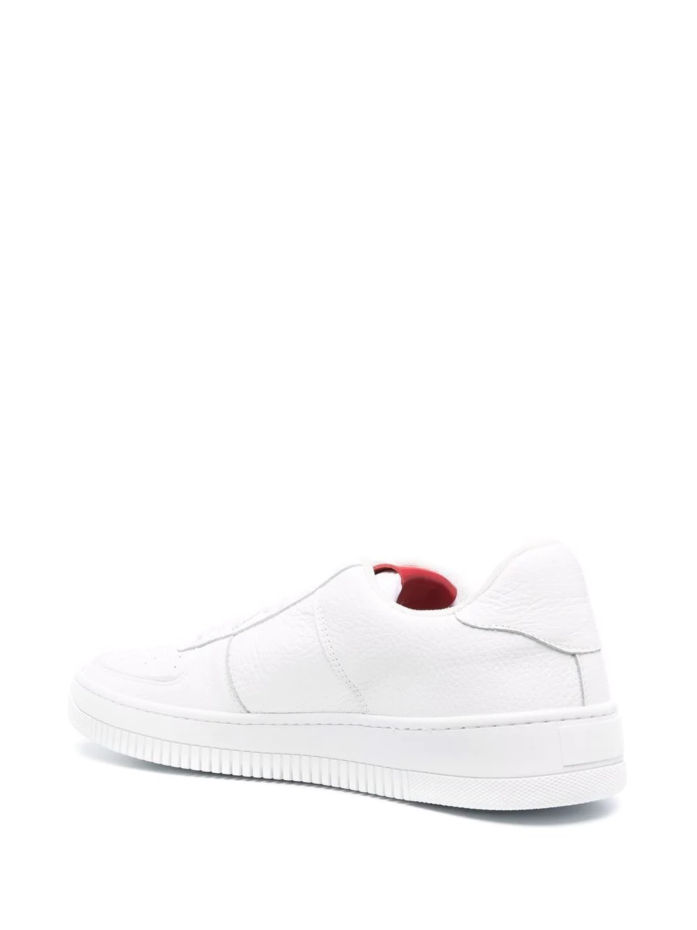 low-top leather sneakers - 3