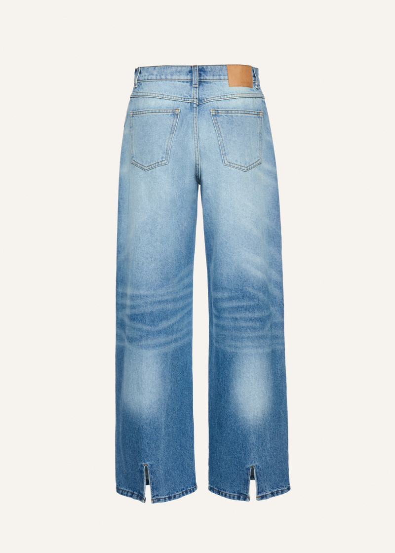 MAGDA BUTRYM Loose-leg faded denim pants in light blue outlook