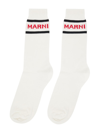 Marni White Logo Socks outlook