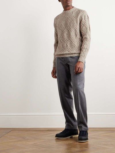Loro Piana Mélange Cable-Knit Wool and Cashmere-Blend Sweater outlook
