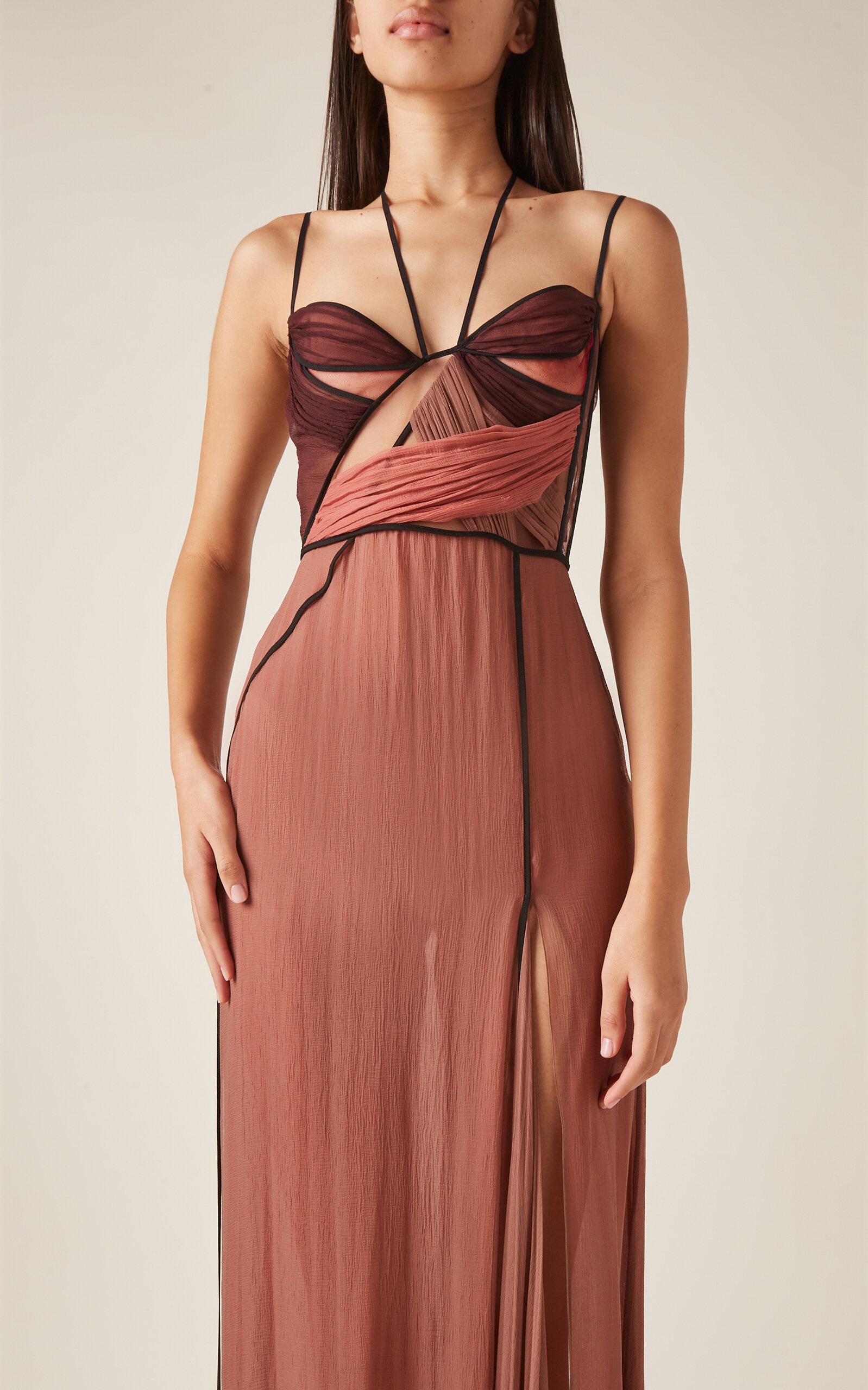 Mae Draped Silk Corset Gown pink - 3