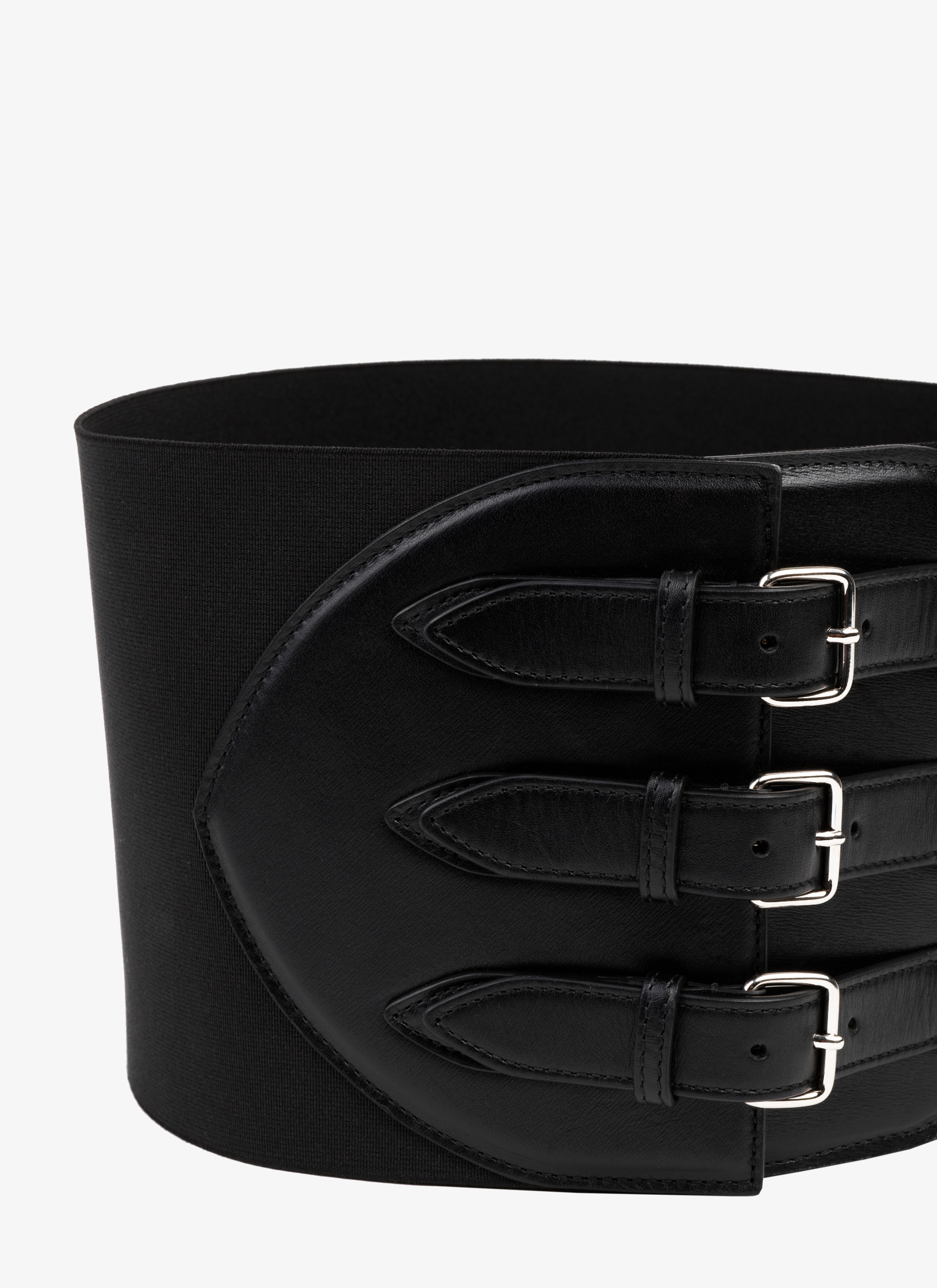 ALAÏA Black Corset Elastique Belt Calfskin