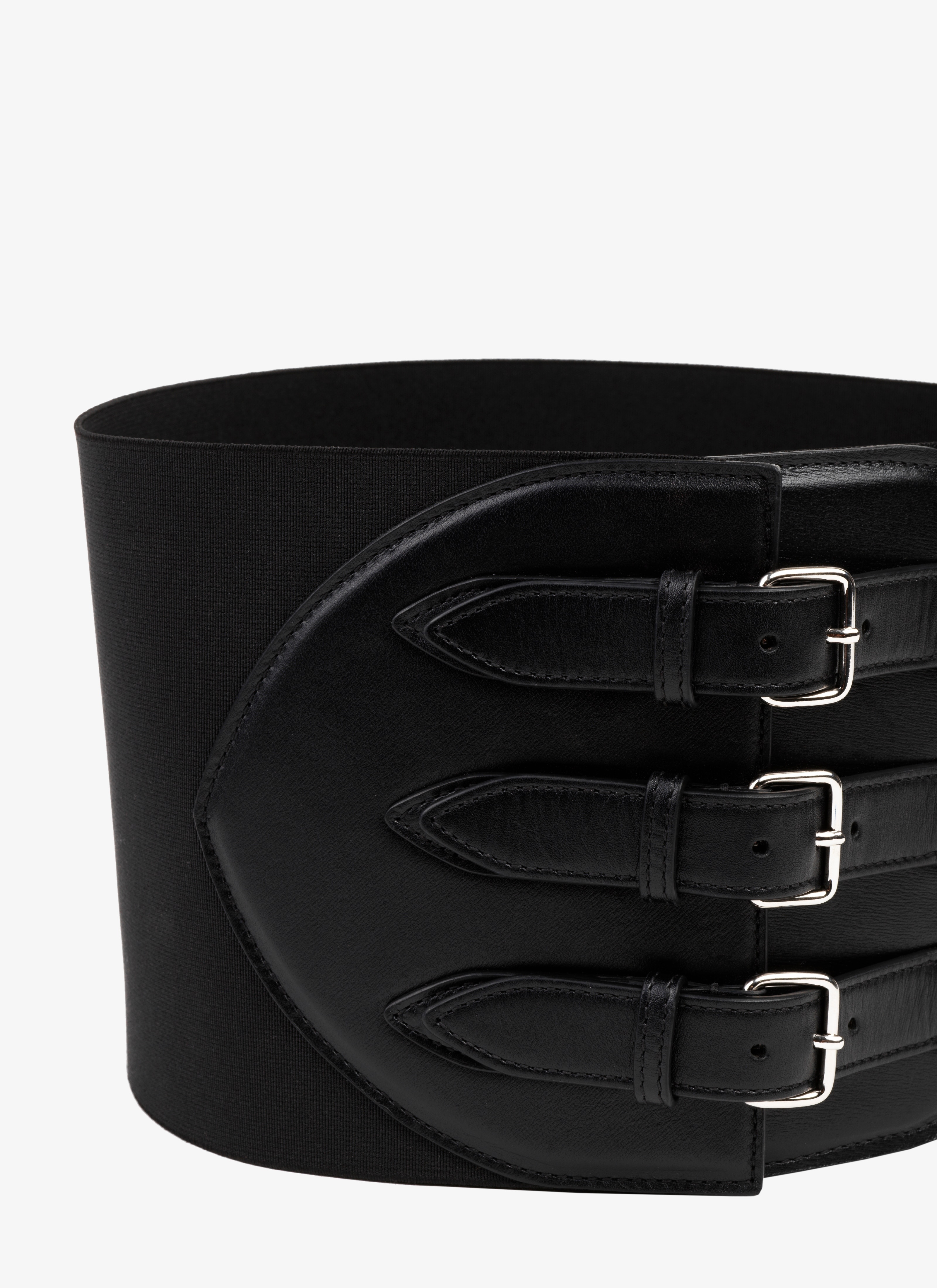 CORSET ELASTIQUE BELT IN STRETCH AND CALFSKIN - 4