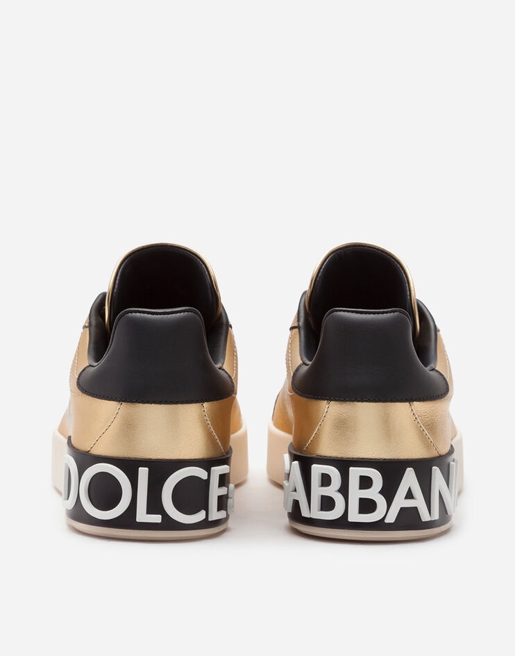 Calfskin nappa Portofino sneakers with lettering print - 3