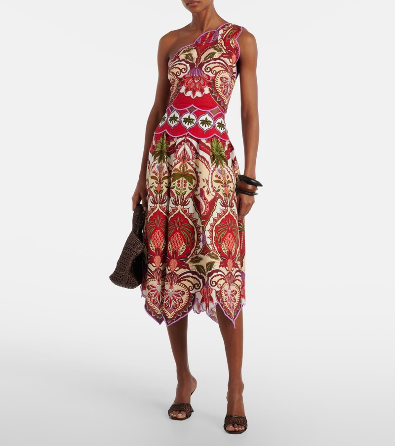 FARM RIO Odara one-shoulder linen-blend top outlook