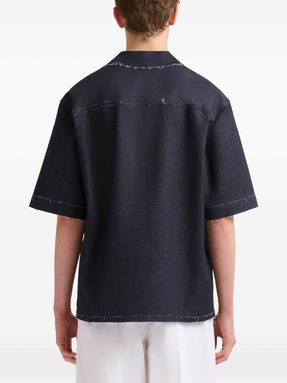 denim short-sleeve shirt - 4