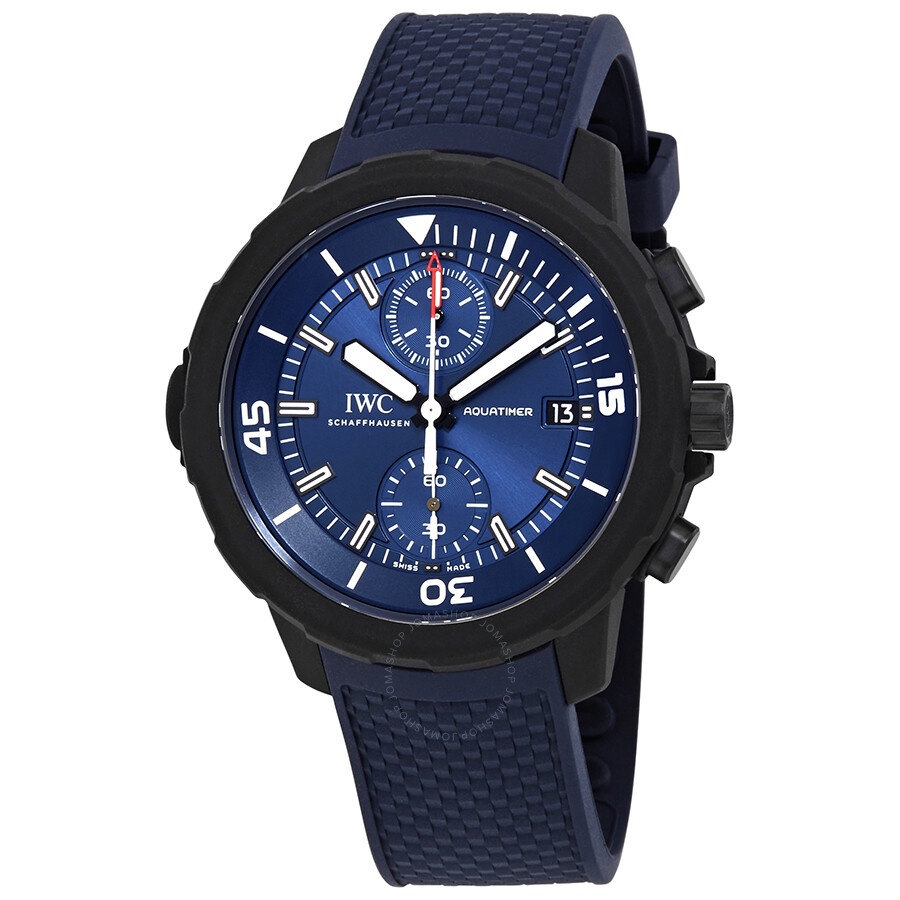 Pre-owned IWC Aquatimer Laureus Sport For Good Chronograph Blue Dial Men's Watch IW379507 - 1