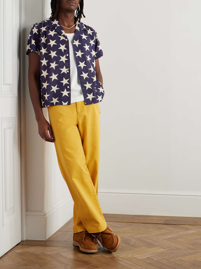 BODE Camp-Collar Logo-Embroidered Printed Cotton Shirt outlook