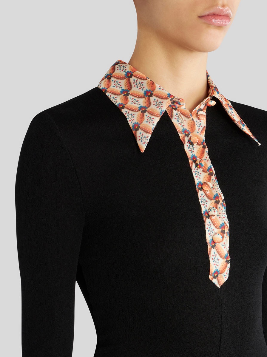 SHIRT DRESS WITH FLORAL EDGING - 2