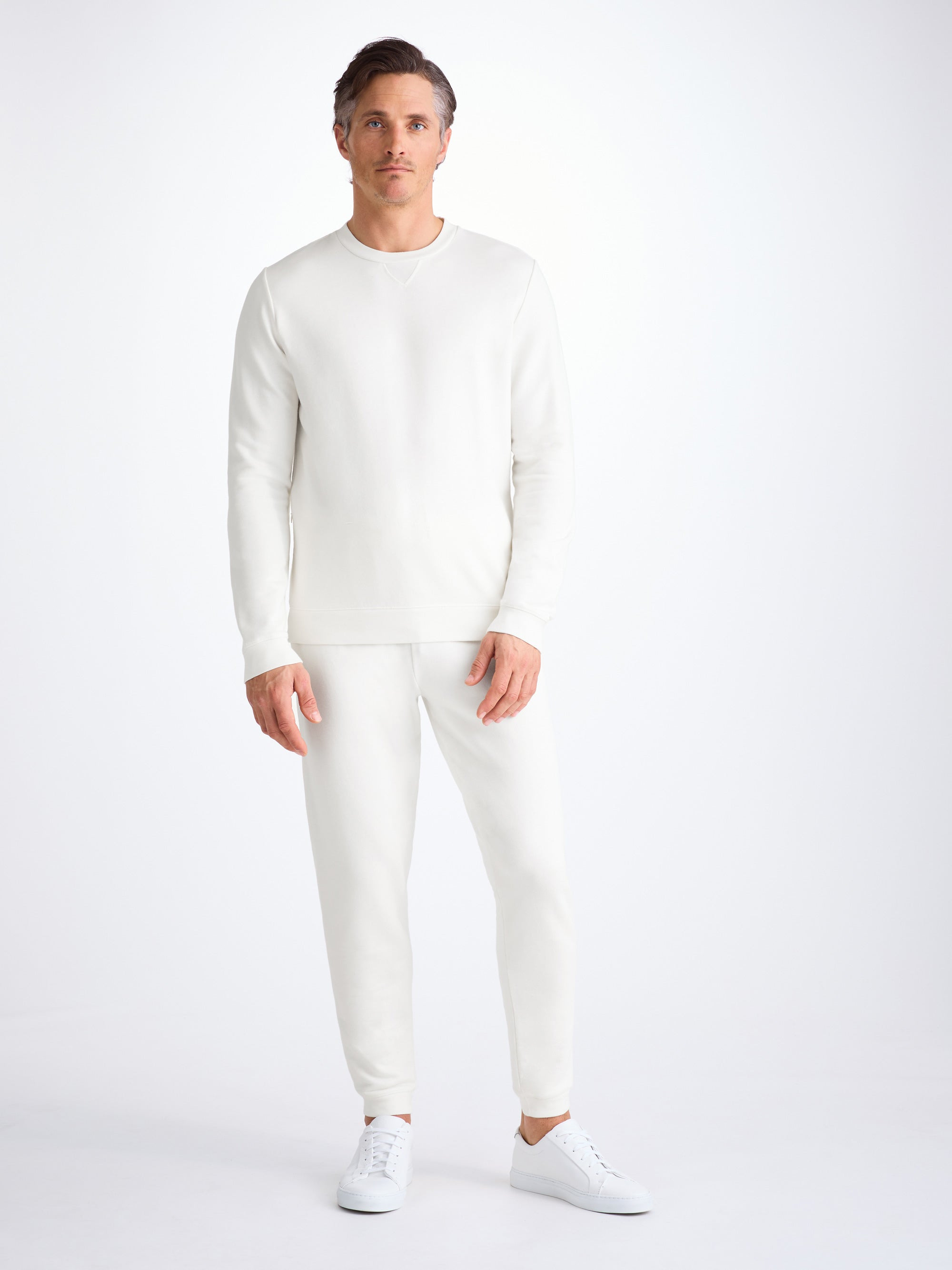 Men's Sweatshirt Quinn Cotton Modal White - 3