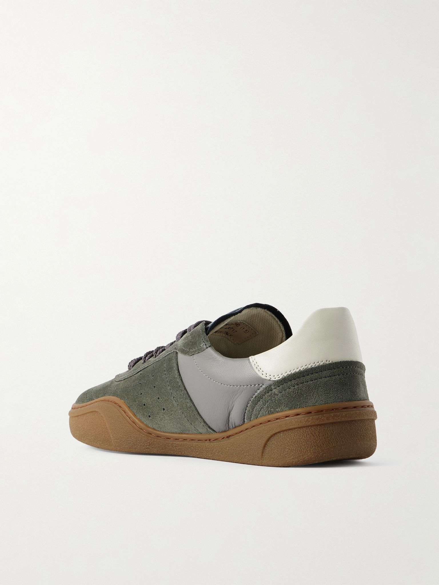 Suede and leather sneakers Light gray - 3