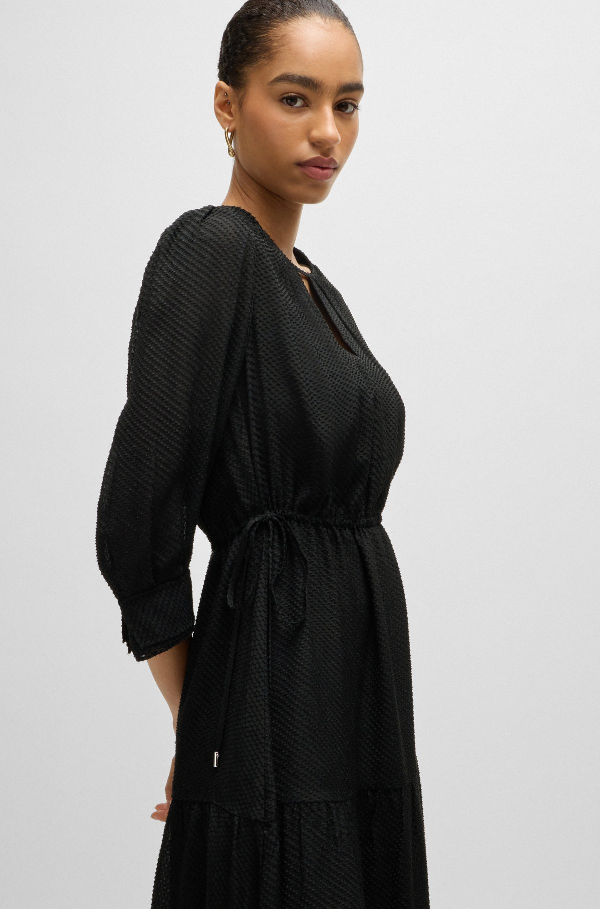 LONG-SLEEVED DRESS IN FIL-COUPÉ FABRIC - 6