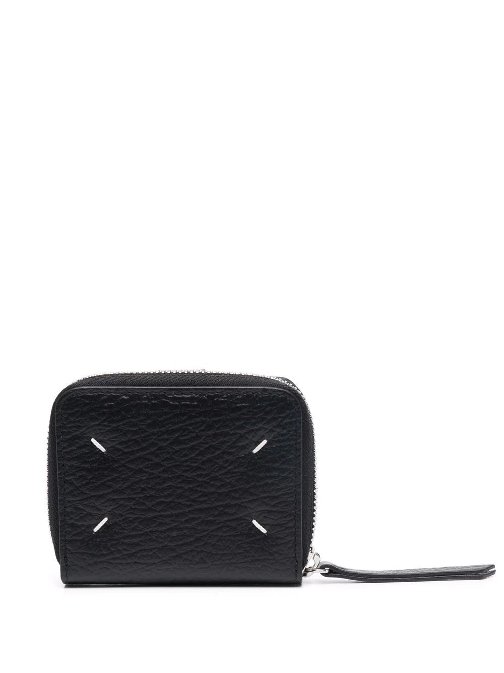 contrast-stitch leather coin purse - 2