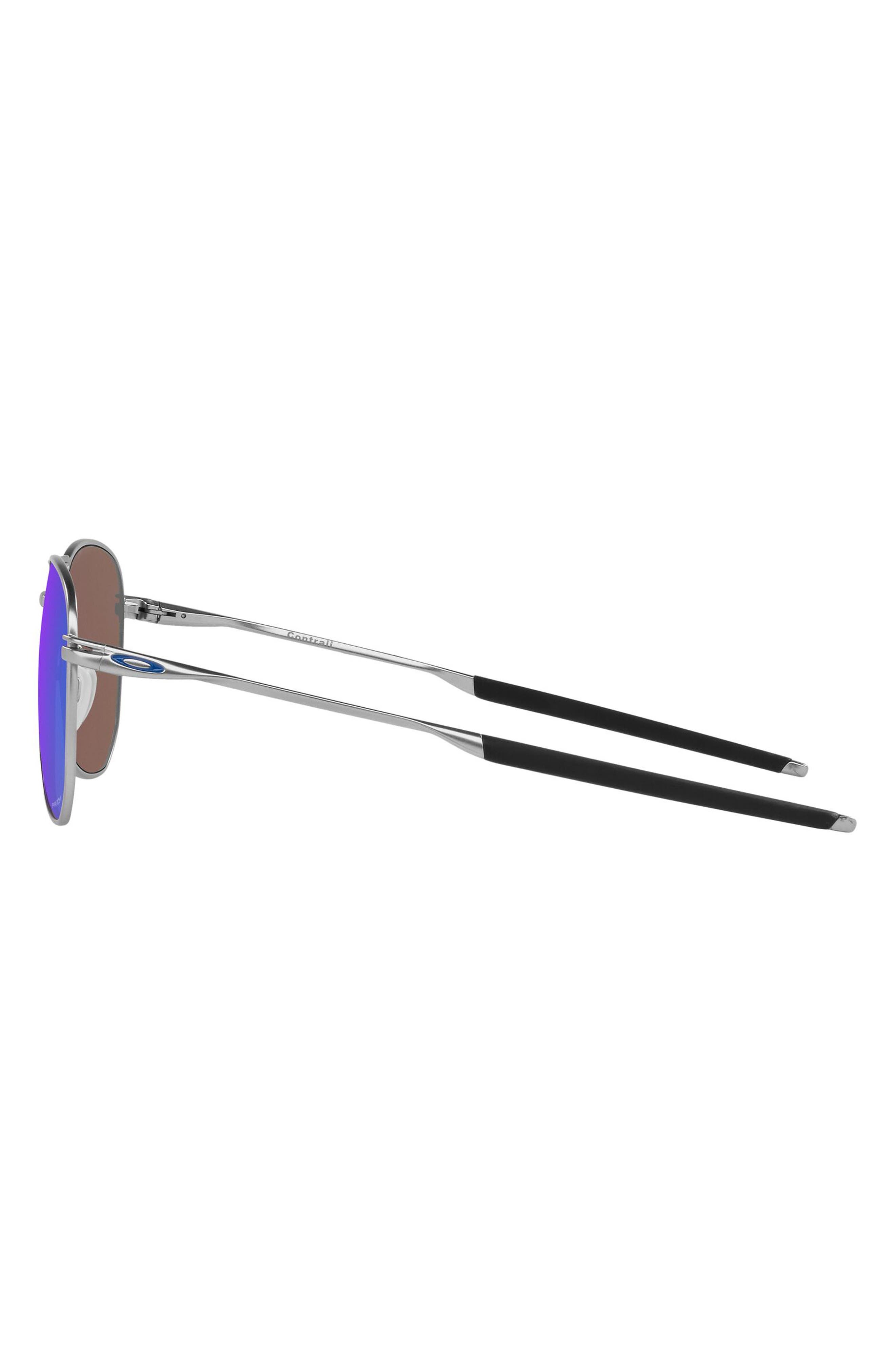 Oakley 57mm Pilot Sunglasses in Satin Chrome/Prizm Sapphire at Nordstrom - 3