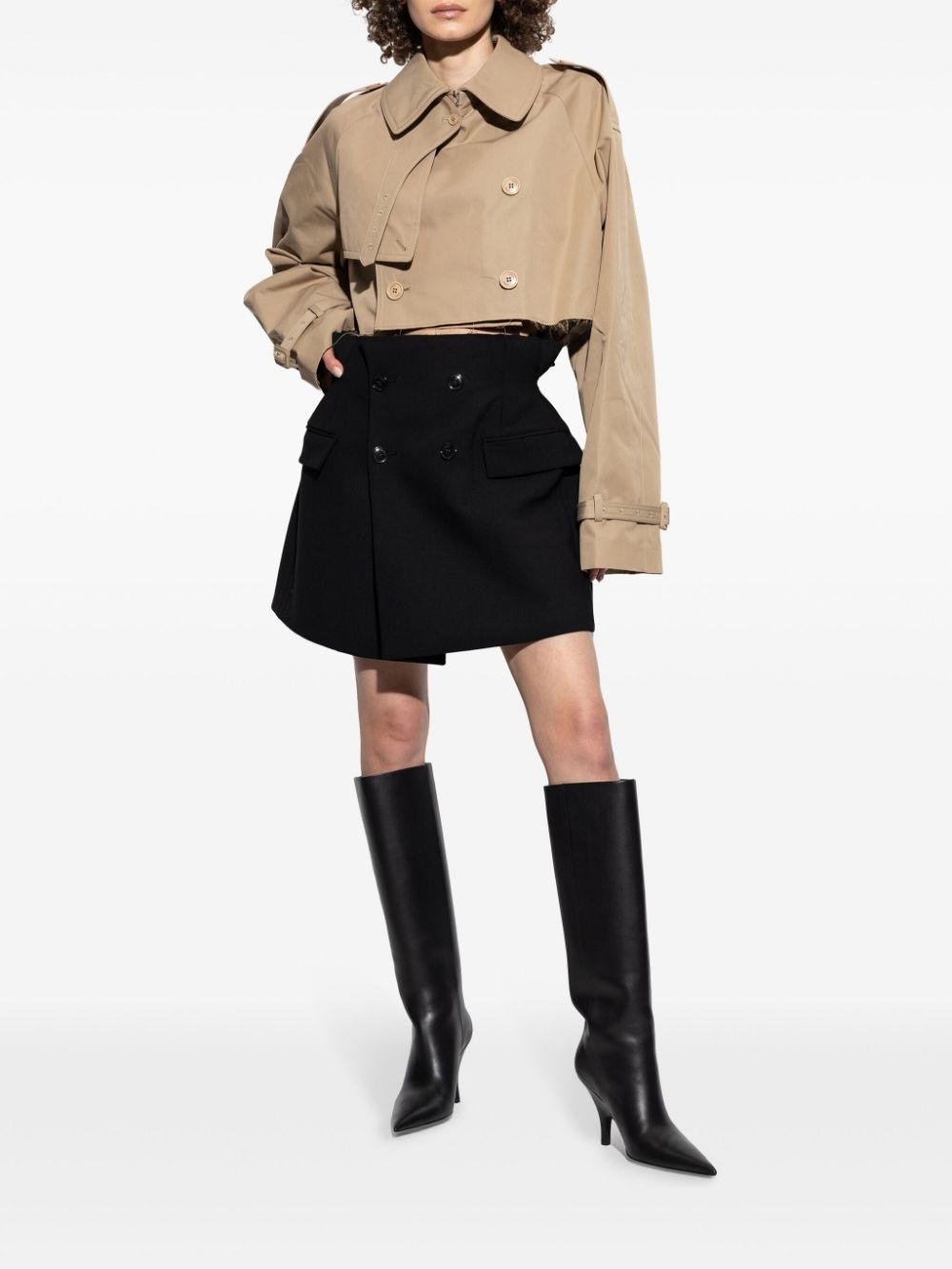 cropped trench jacket - 2