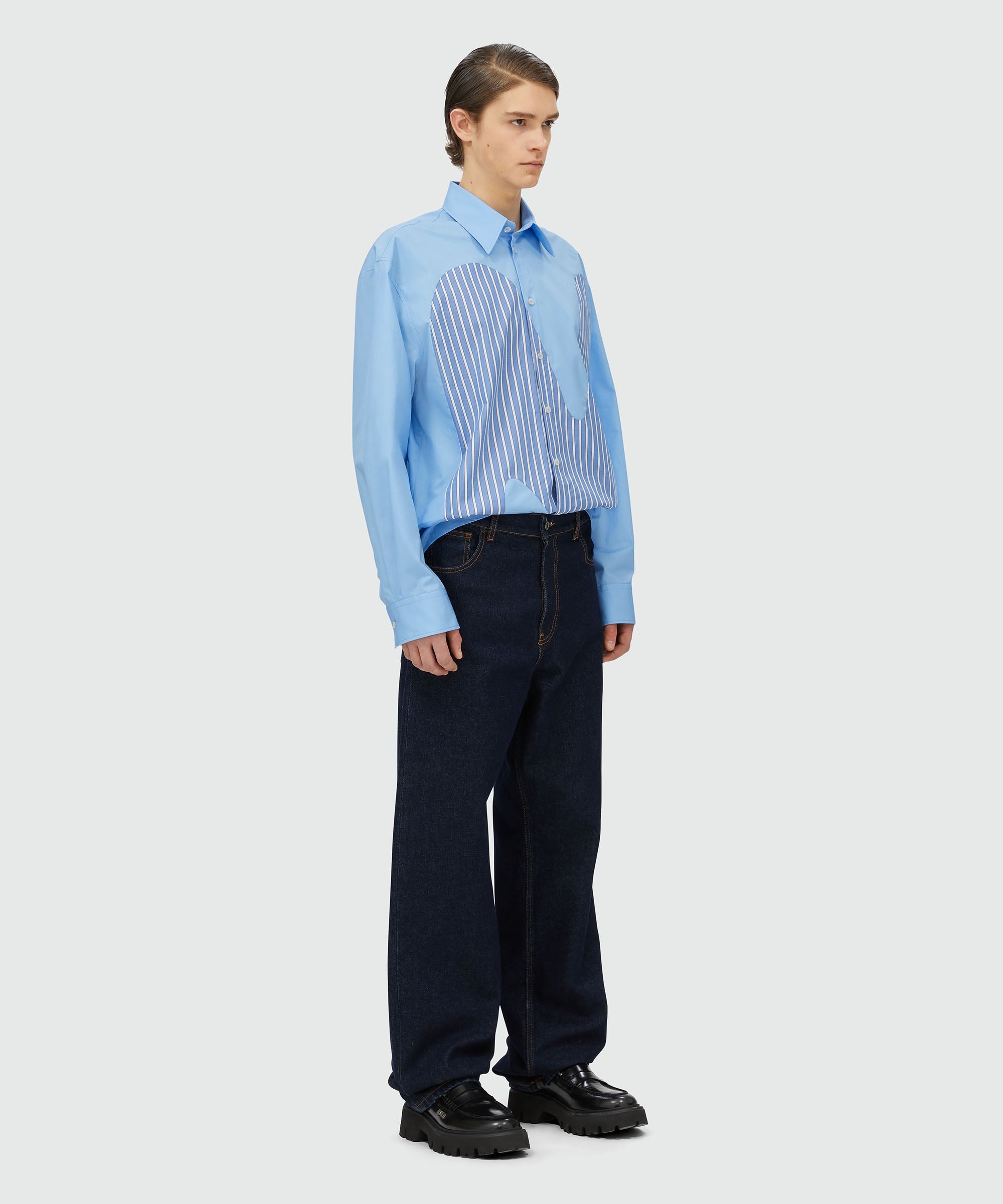 Cotton shirt with inlaid "TheMwave" monogram - 4