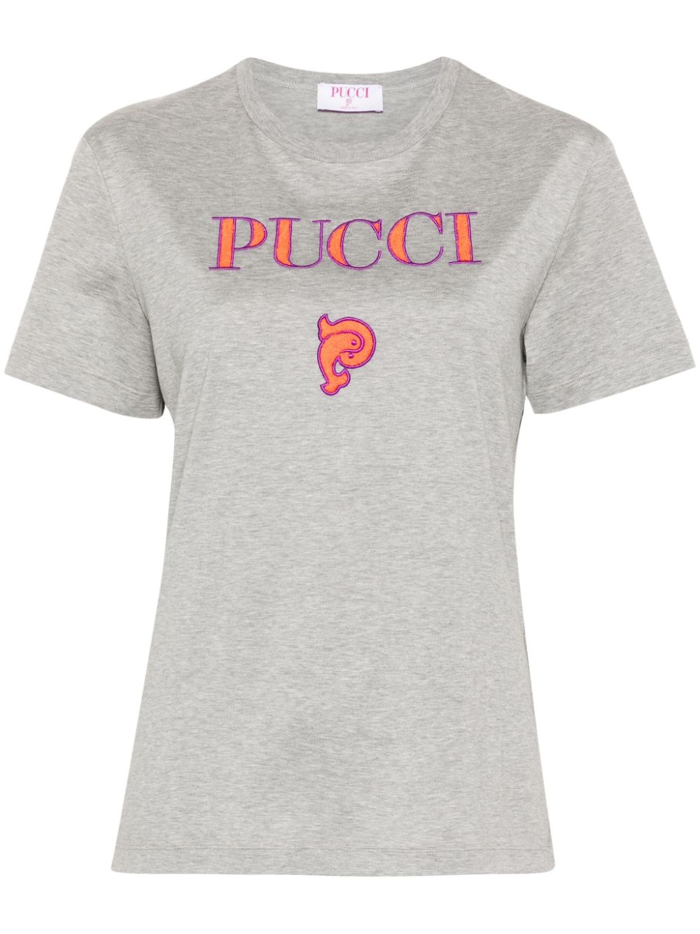 logo-embroidered cotton t-shirt - 1