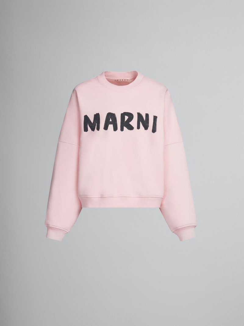 PINK BIO COTTON SWEATSHIRT WITH MARNI PRINT 1