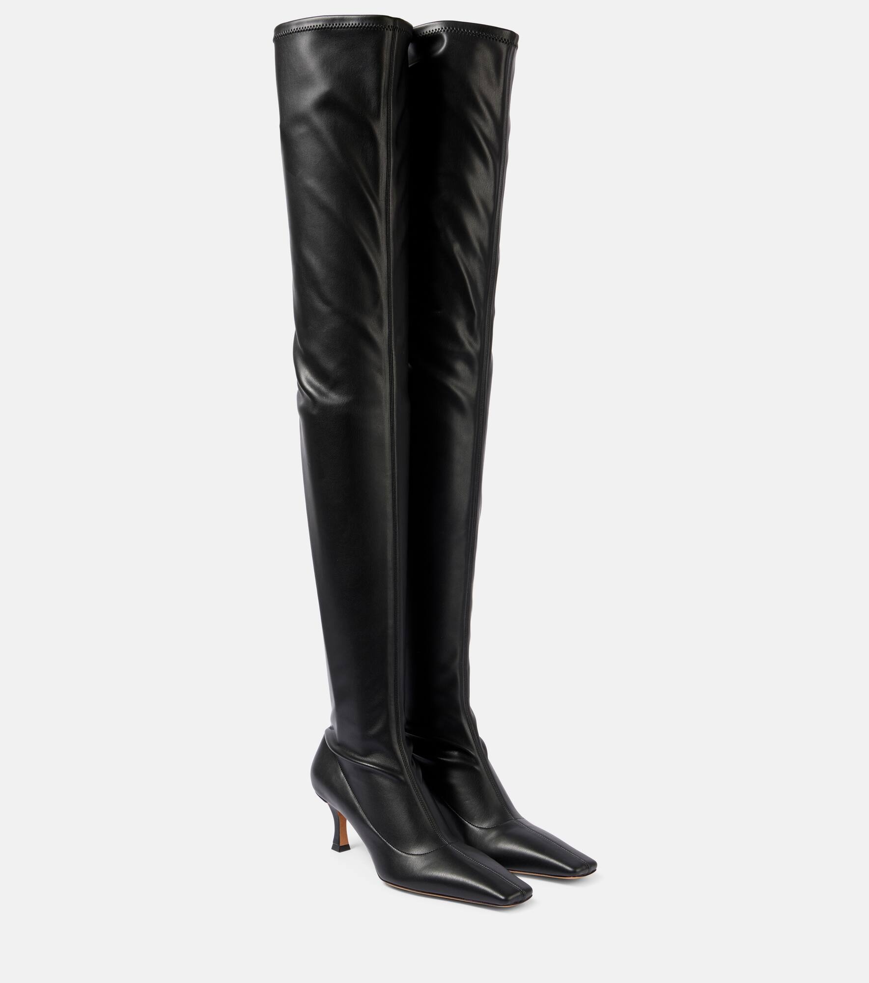 Faux leather over-the-knee boots - 1