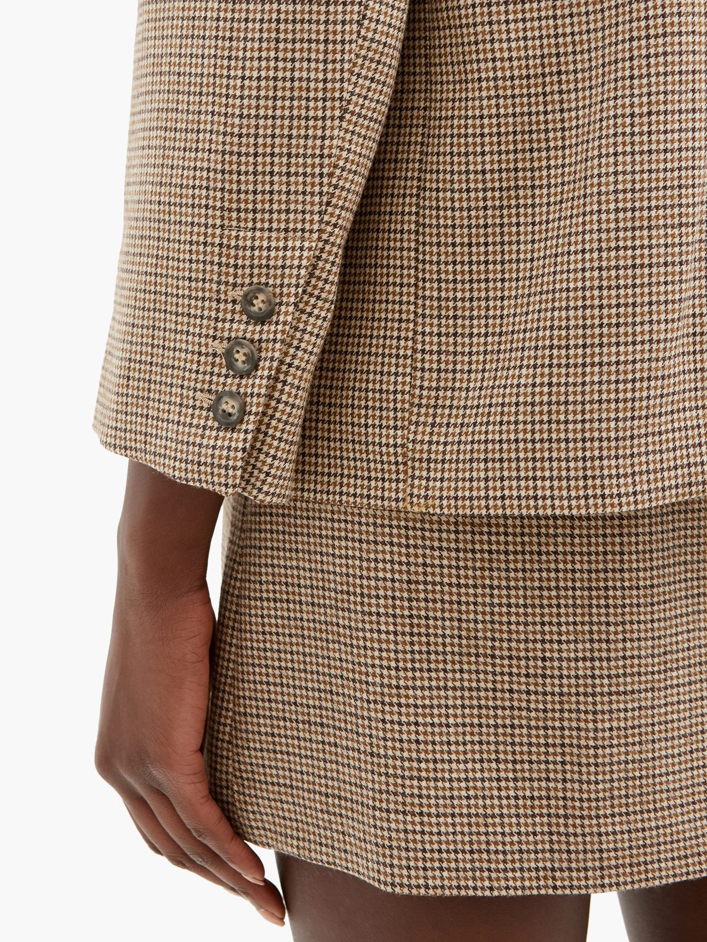 Prune double-breasted houndstooth-wool jacket - 4