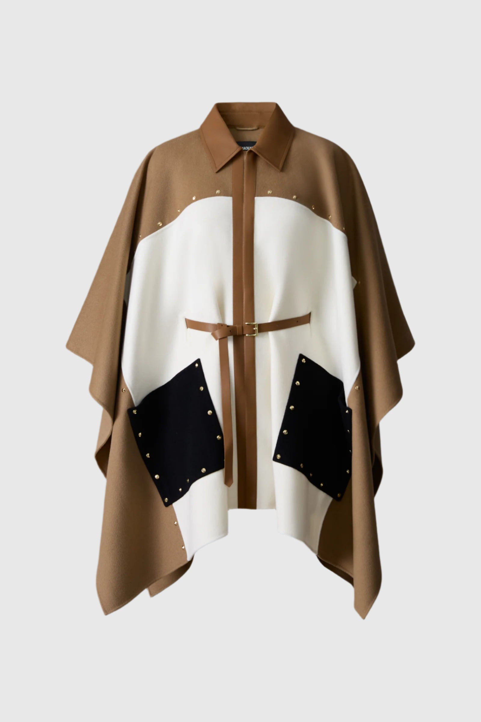 MOLY Studded Wool Cape Jacket - 2