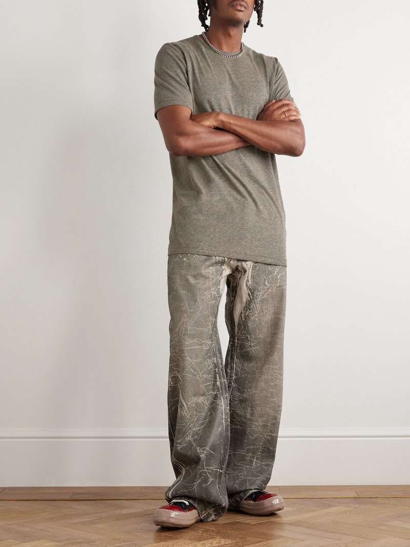 Rick Owens DRKSHDW Level Slim-Fit Webbing-Trimmed Cotton-Jersey T-Shirt Gray outlook