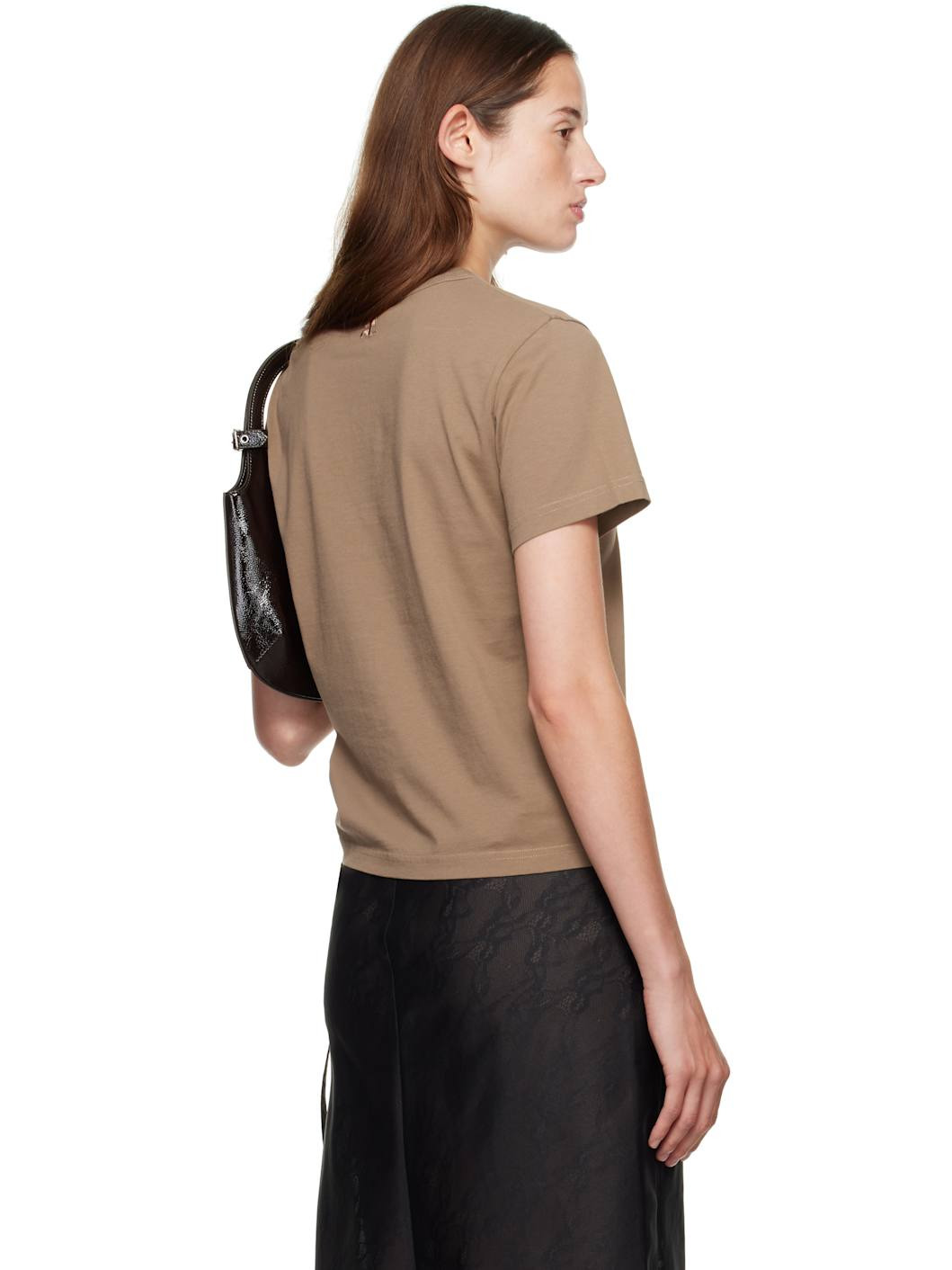 Tan Embroidered T-shirt - 3