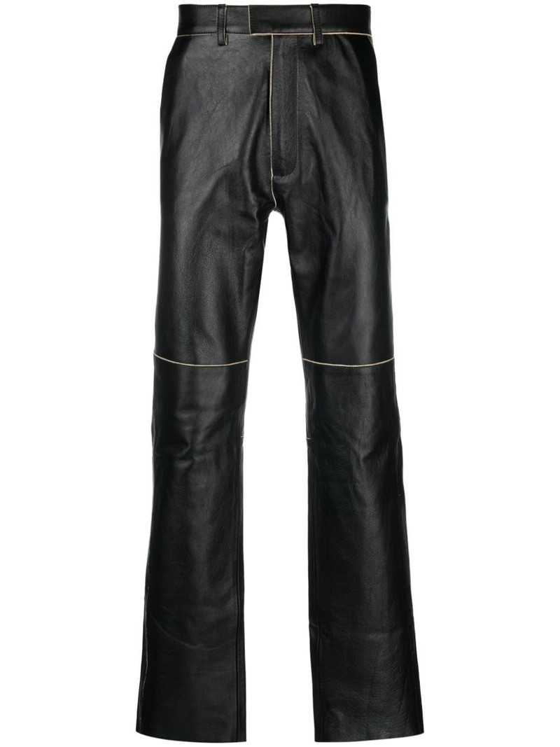 straight-leg leather trousers 1