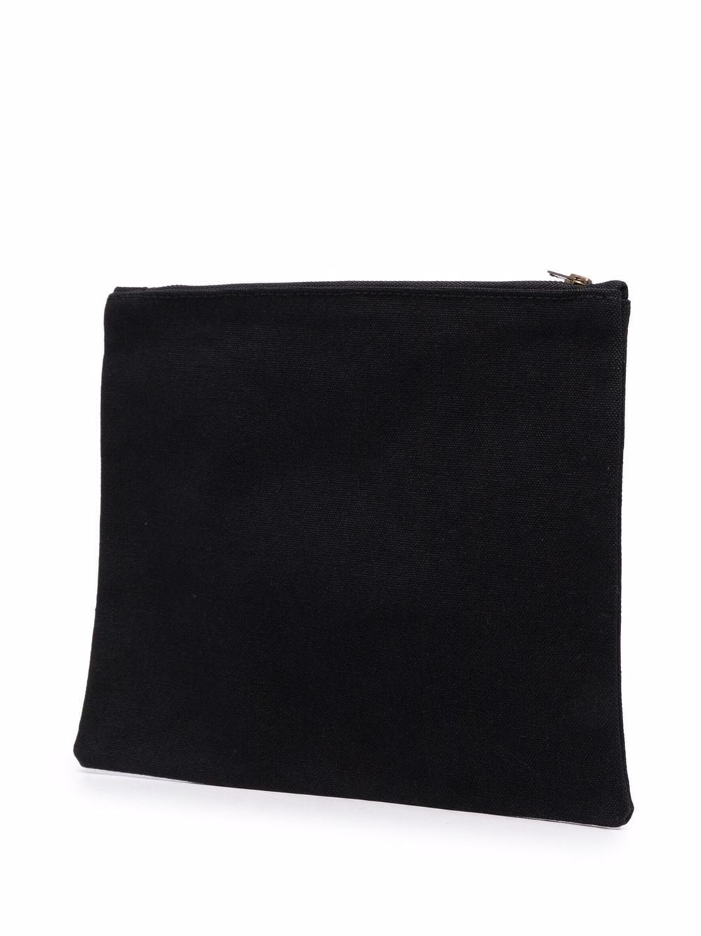 logo-print textured clutch bag - 3