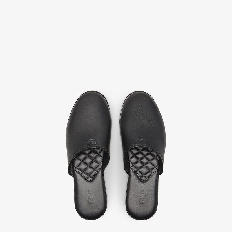 Black nappa leather mules 4