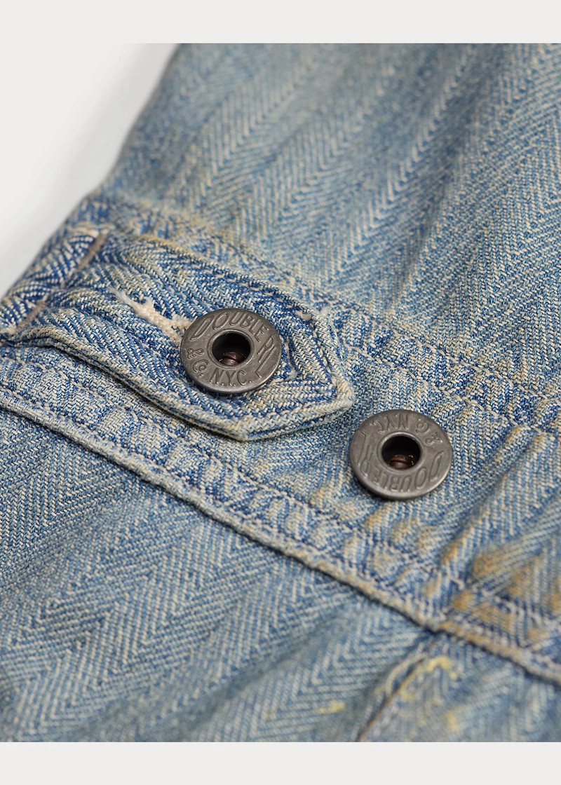 Distressed Indigo Herringbone Coverall 5