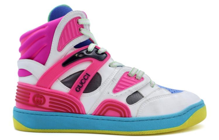 (WMNS) Gucci Basket High 'White Pink Blue' 661311-2SH80-9063 - 2