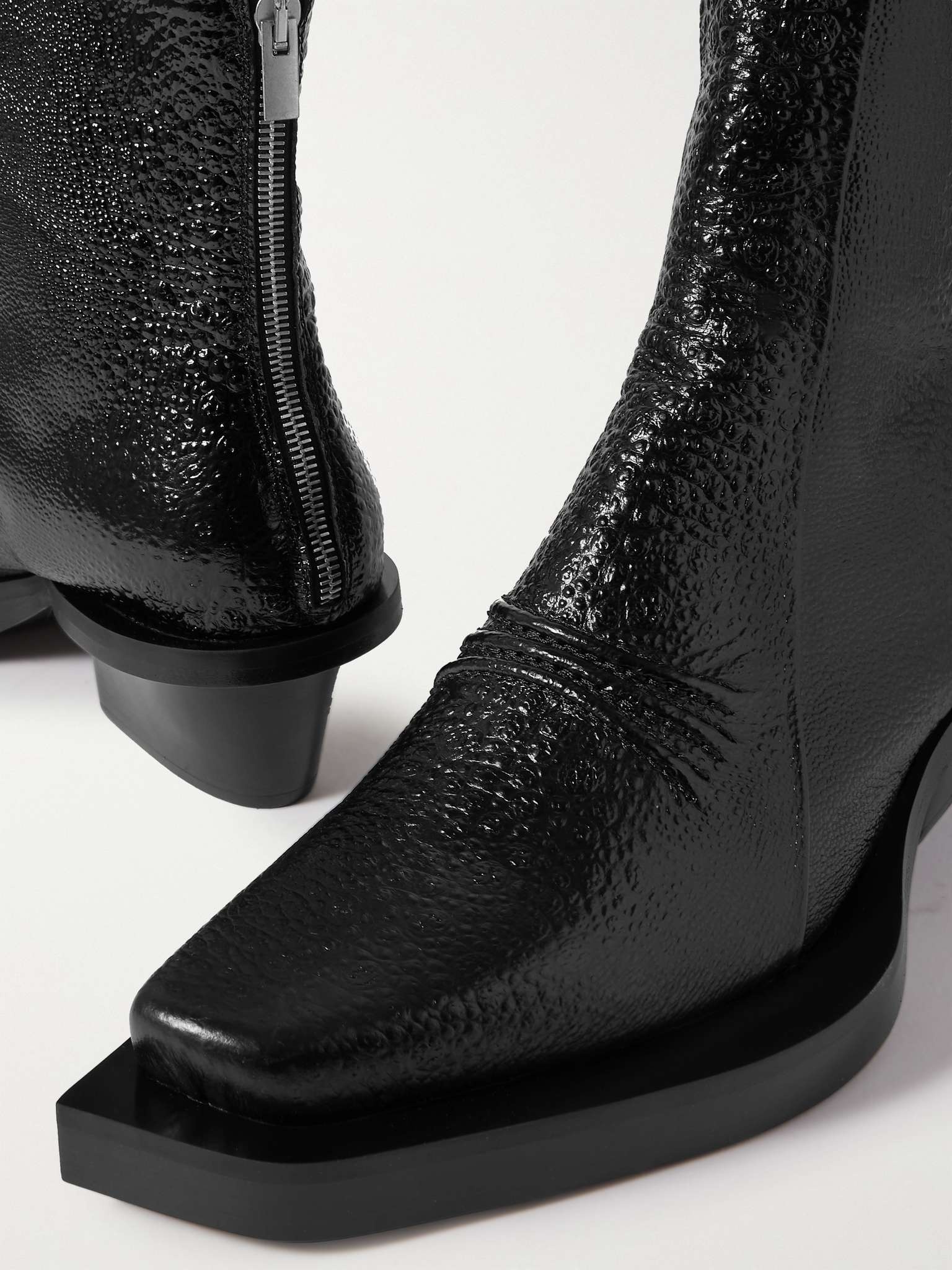 Textured-Leather Boots - 6