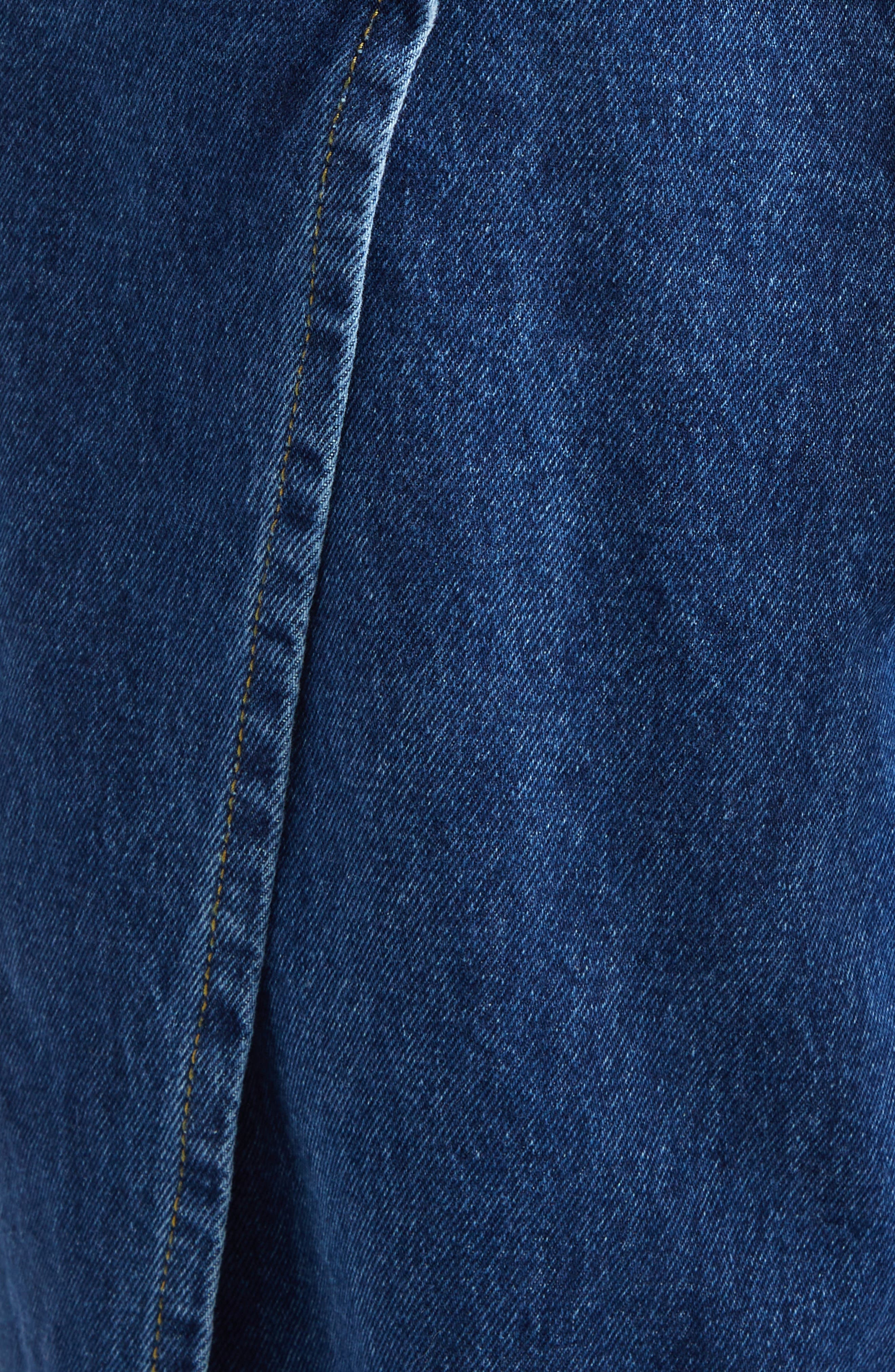 MONSE Deconstructed Wide Leg Wrap Jeans in Indigo Denim at Nordstrom - 6