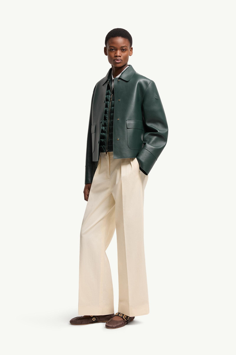 Moncler Haricot 3-in-1 Leather Down Shirt Jacket outlook