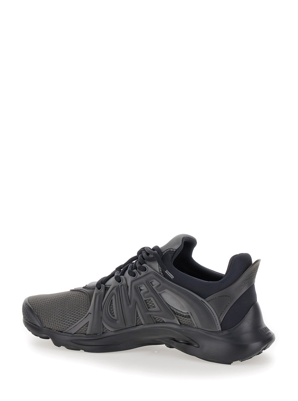 Fendi Men 'Fendi Tag' Black Sneakers With Logo In Techno Mesh Man - 3