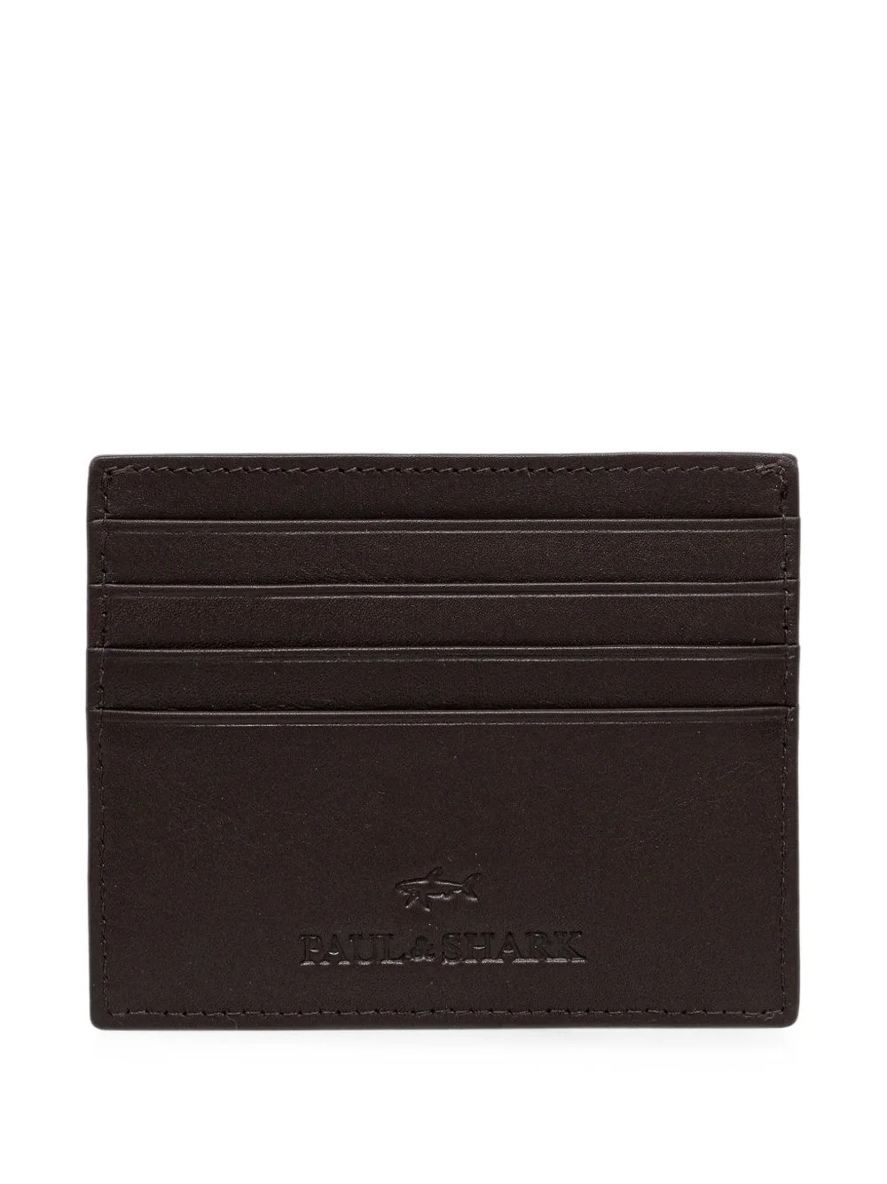 logo-debossed leather card holder - 1