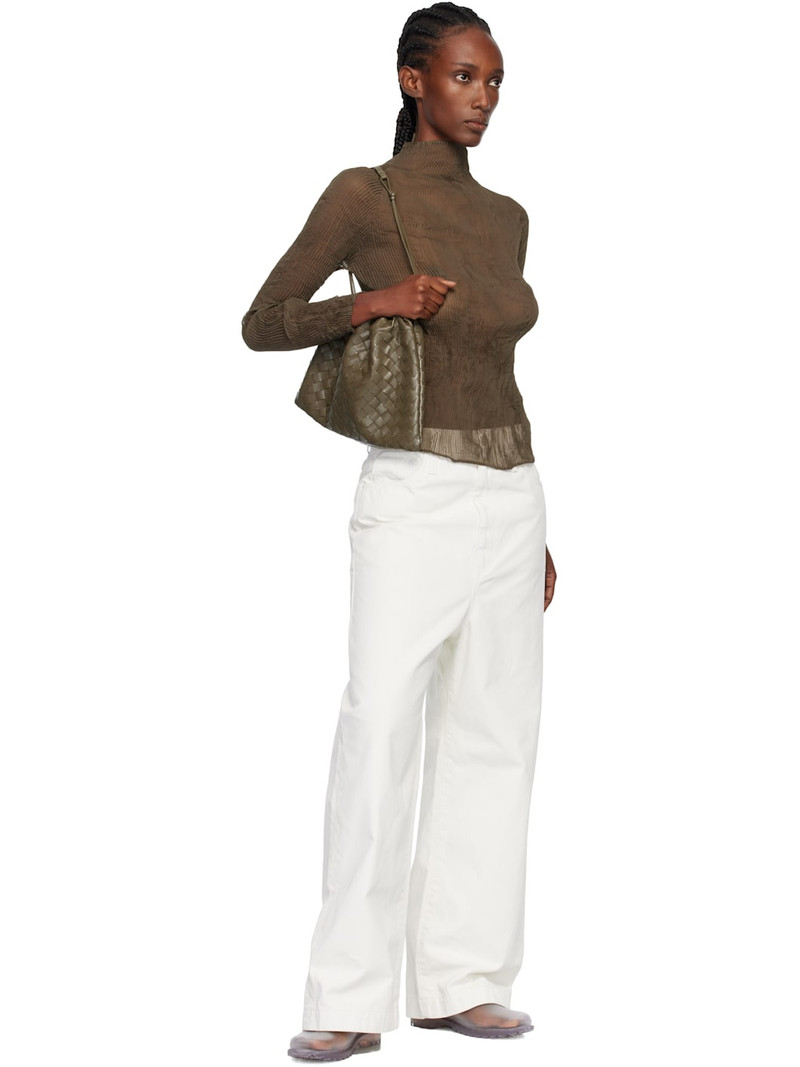 ISSEY MIYAKE Khaki Chiffon Twist Top outlook