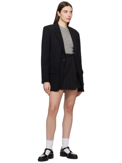 AMI Paris Black Stripes Miniskirt outlook