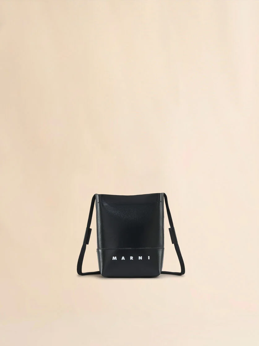 BLACK CROSSBODY BAG WITH SHOELACE STRAP - 1