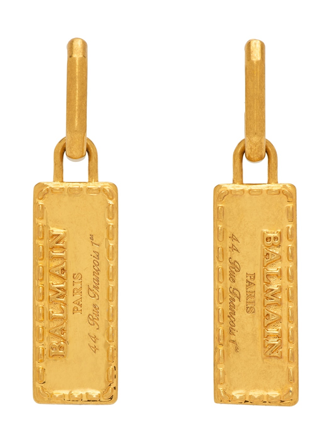 Gold Signature Tubular Earrings - 1