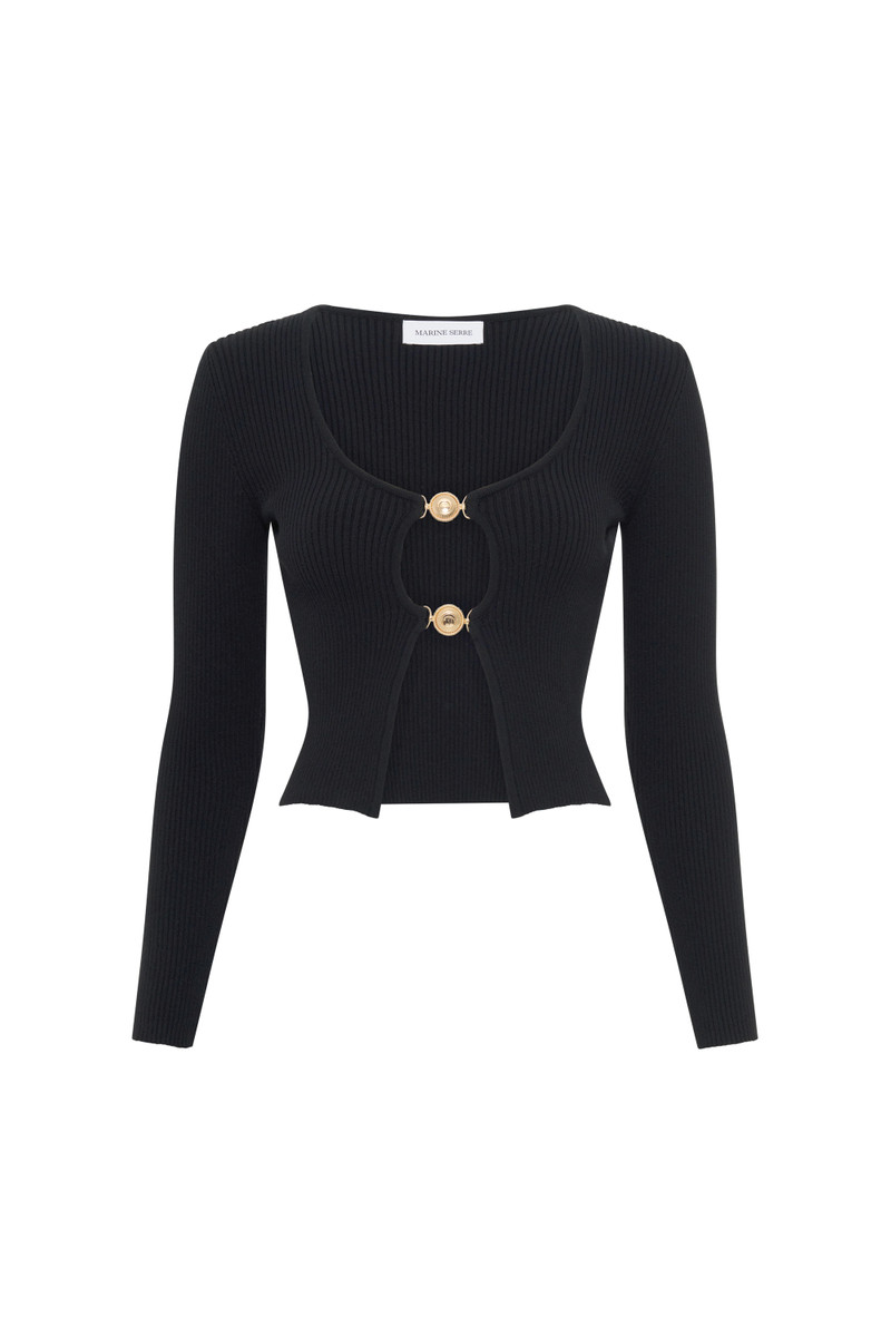 Moon Jewelry Knit Open Cardigan - 1
